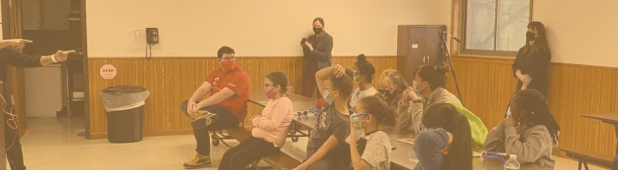 Ty Allen Jackson interactive speaking to a room of children