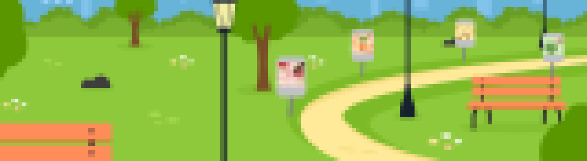 Park with Path Signs