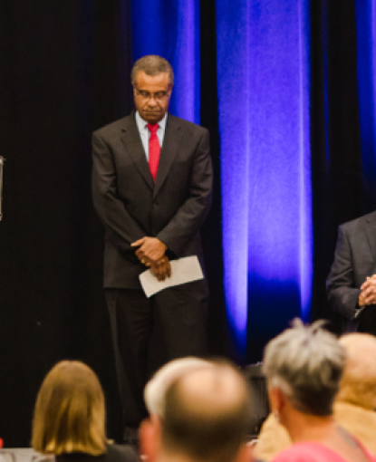Dr. Shirly Ann Jackson at Awards Podium