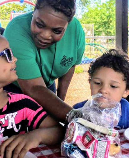 Kids at Summer Meals site